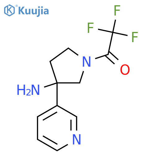 1-3-amino-3-(pyridin-3-yl)pyrrolidin-1-yl-2,2,2-trifluoroethan-1-one structure