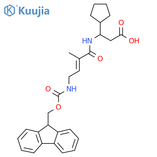 3-cyclopentyl-3-4-({(9H-fluoren-9-yl)methoxycarbonyl}amino)-2-methylbut-2-enamidopropanoic acid structure