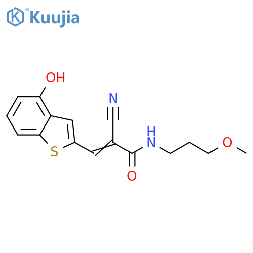 2-Cyano-3-(4-hydroxybenzo[b]thien-2-yl)-N-(3-methoxypropyl)-2-propenamide structure