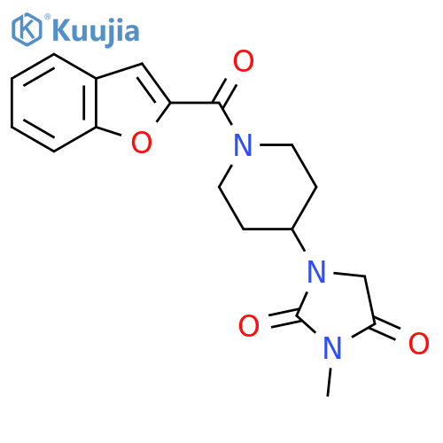1-[1-(1-benzofuran-2-carbonyl)piperidin-4-yl]-3-methylimidazolidine-2,4-dione structure