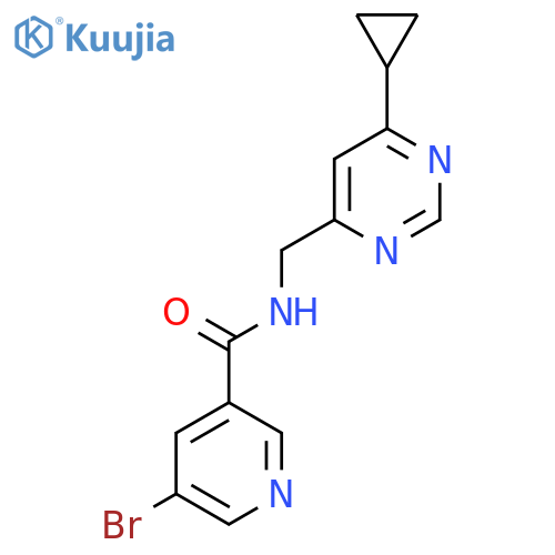 5-bromo-N-[(6-cyclopropylpyrimidin-4-yl)methyl]pyridine-3-carboxamide structure