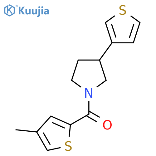 1-(4-methylthiophene-2-carbonyl)-3-(thiophen-3-yl)pyrrolidine structure