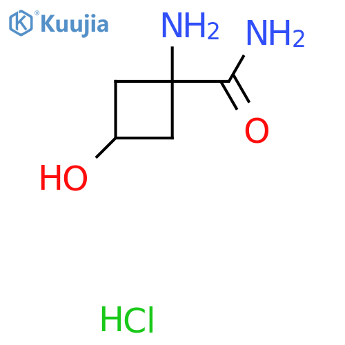 (1s,3s)-1-amino-3-hydroxycyclobutane-1-carboxamide hydrochloride structure