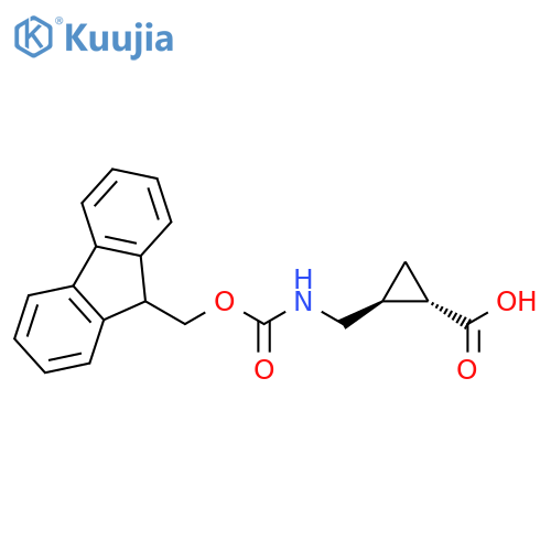 (1S,2S)-2-[(9H-fluoren-9-ylmethoxycarbonylamino)methyl]cyclopropanecarboxylic acid structure