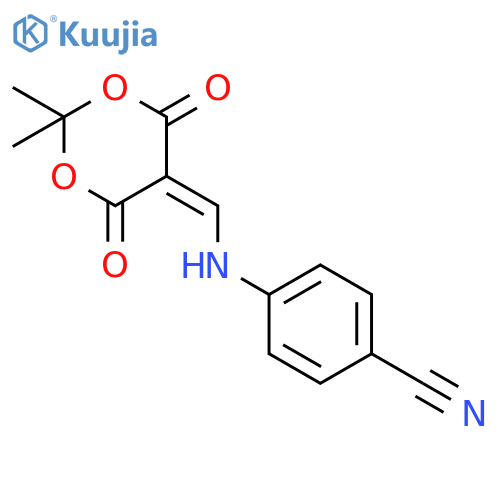4-(((2,2-Dimethyl-4,6-dioxo-1,3-dioxan-5-ylidene)methyl)amino)benzonitrile structure