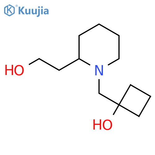 1-{[2-(2-Hydroxyethyl)piperidin-1-yl]methyl}cyclobutan-1-ol structure