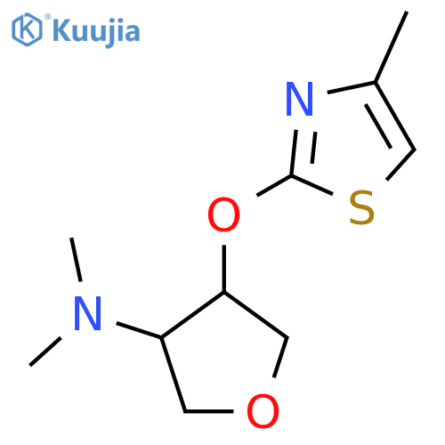 N,N-dimethyl-4-[(4-methyl-1,3-thiazol-2-yl)oxy]oxolan-3-amine structure