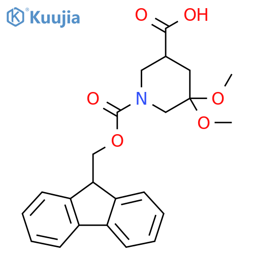 1-{(9H-fluoren-9-yl)methoxycarbonyl}-5,5-dimethoxypiperidine-3-carboxylic acid structure