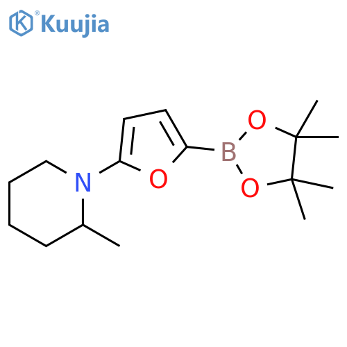 5-(2-Methylpiperidin-1-yl)furan-2-boronic acid pinacol ester structure