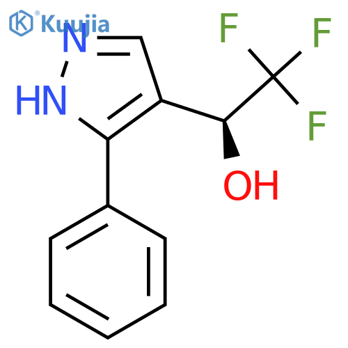 (1S)-2,2,2-trifluoro-1-(3-phenyl-1H-pyrazol-4-yl)ethan-1-ol structure