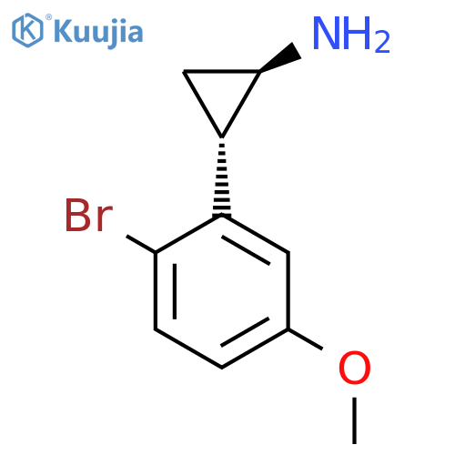 rac-(1R,2S)-2-(2-bromo-5-methoxyphenyl)cyclopropan-1-amine structure
