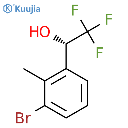 (1S)-1-(3-bromo-2-methylphenyl)-2,2,2-trifluoroethan-1-ol structure