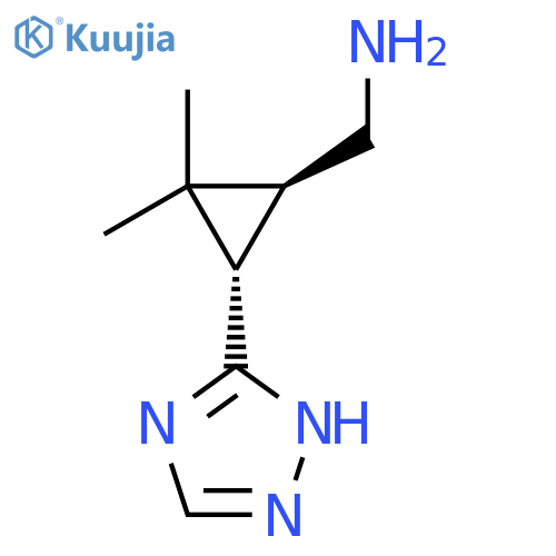 rac-(1R,3R)-2,2-dimethyl-3-(1H-1,2,4-triazol-3-yl)cyclopropylmethanamine structure