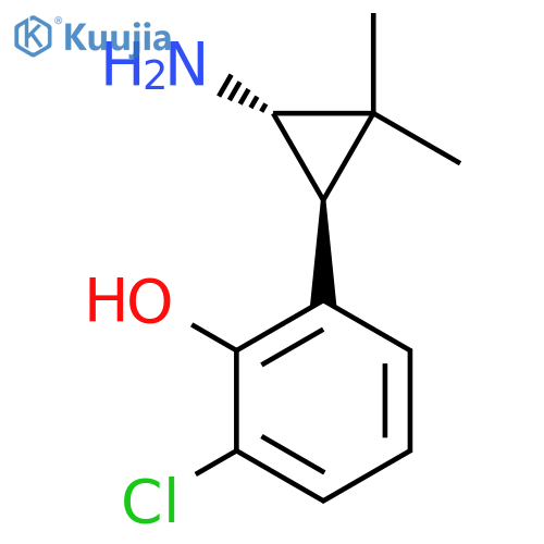rac-2-(1R,3R)-3-amino-2,2-dimethylcyclopropyl-6-chlorophenol structure