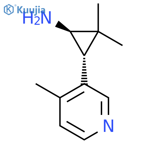 rac-(1R,3R)-2,2-dimethyl-3-(4-methylpyridin-3-yl)cyclopropan-1-amine structure