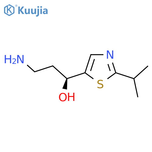 (1S)-3-amino-1-2-(propan-2-yl)-1,3-thiazol-5-ylpropan-1-ol structure