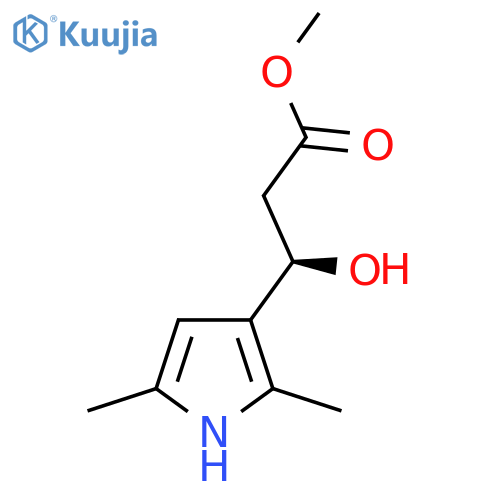 methyl (3R)-3-(2,5-dimethyl-1H-pyrrol-3-yl)-3-hydroxypropanoate structure