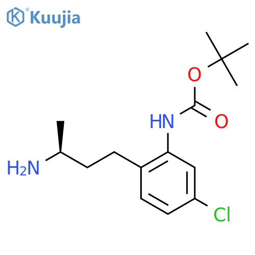 tert-butyl N-{2-(3S)-3-aminobutyl-5-chlorophenyl}carbamate structure