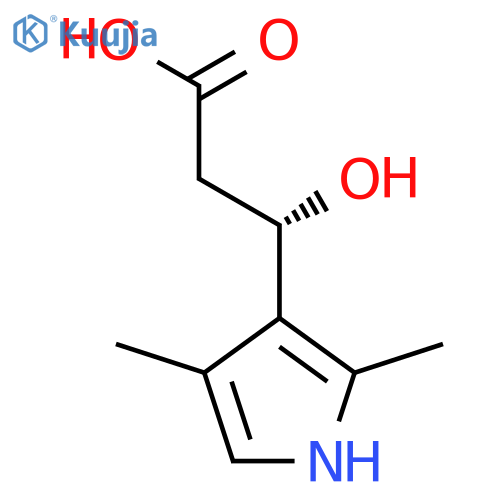 (3S)-3-(2,4-dimethyl-1H-pyrrol-3-yl)-3-hydroxypropanoic acid structure