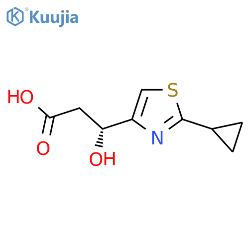 (3R)-3-(2-cyclopropyl-1,3-thiazol-4-yl)-3-hydroxypropanoic acid structure
