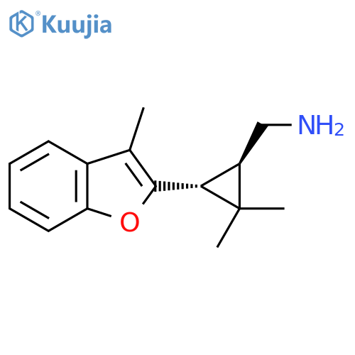 rac-(1R,3R)-2,2-dimethyl-3-(3-methyl-1-benzofuran-2-yl)cyclopropylmethanamine structure