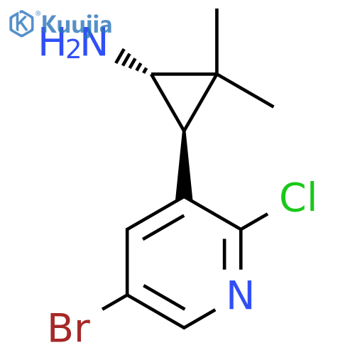 rac-(1R,3R)-3-(5-bromo-2-chloropyridin-3-yl)-2,2-dimethylcyclopropan-1-amine structure