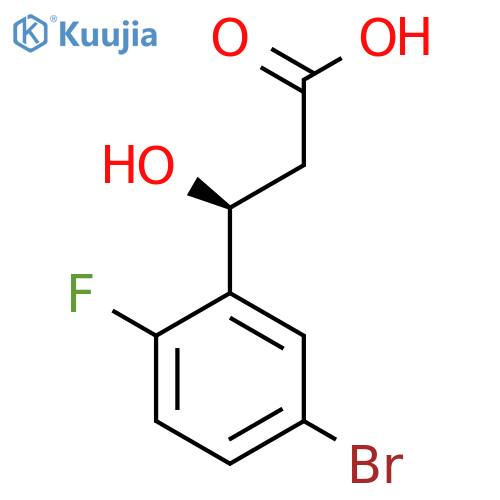 (3S)-3-(5-bromo-2-fluorophenyl)-3-hydroxypropanoic acid structure
