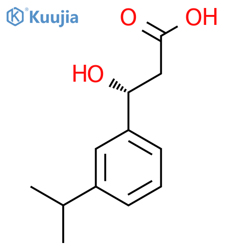 (3R)-3-hydroxy-3-3-(propan-2-yl)phenylpropanoic acid structure