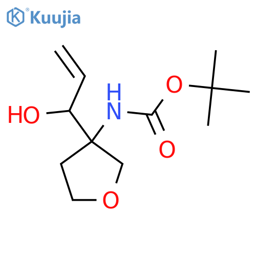 tert-butyl N-3-(1-hydroxyprop-2-en-1-yl)oxolan-3-ylcarbamate structure