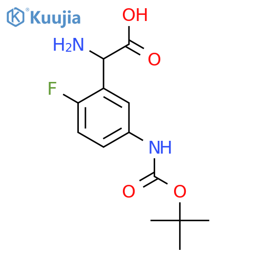 2-amino-2-(5-{(tert-butoxy)carbonylamino}-2-fluorophenyl)acetic acid structure