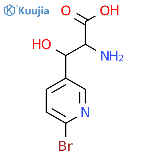2-Amino-3-(6-bromopyridin-3-yl)-3-hydroxypropanoic acid structure