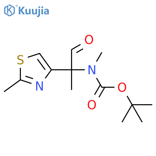 tert-butyl N-methyl-N-2-(2-methyl-1,3-thiazol-4-yl)-1-oxopropan-2-ylcarbamate structure