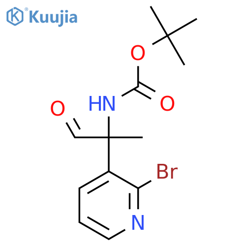 tert-butyl N-2-(2-bromopyridin-3-yl)-1-oxopropan-2-ylcarbamate structure