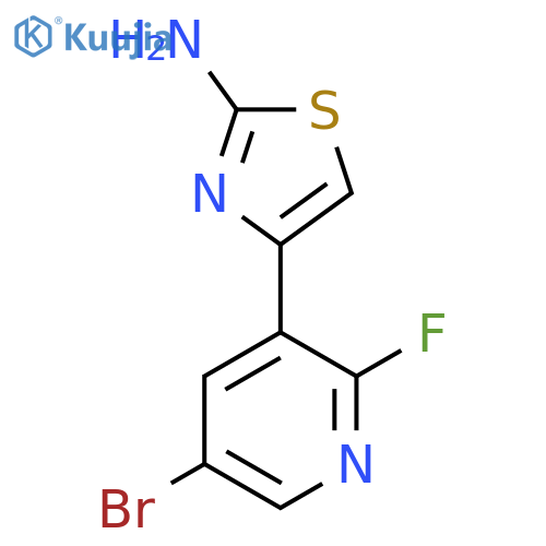 4-(5-bromo-2-fluoropyridin-3-yl)-1,3-thiazol-2-amine structure