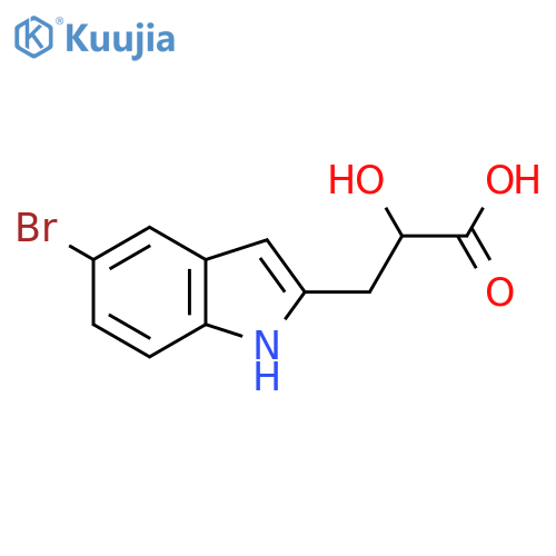 3-(5-bromo-1H-indol-2-yl)-2-hydroxypropanoic acid structure