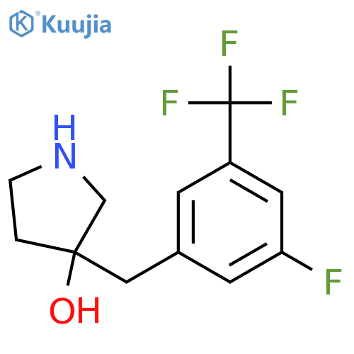 3-{3-fluoro-5-(trifluoromethyl)phenylmethyl}pyrrolidin-3-ol structure