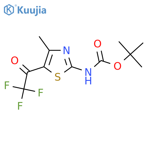 tert-butyl N-4-methyl-5-(trifluoroacetyl)-1,3-thiazol-2-ylcarbamate structure