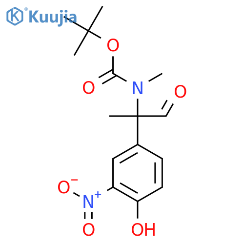 tert-butyl N-2-(4-hydroxy-3-nitrophenyl)-1-oxopropan-2-yl-N-methylcarbamate structure