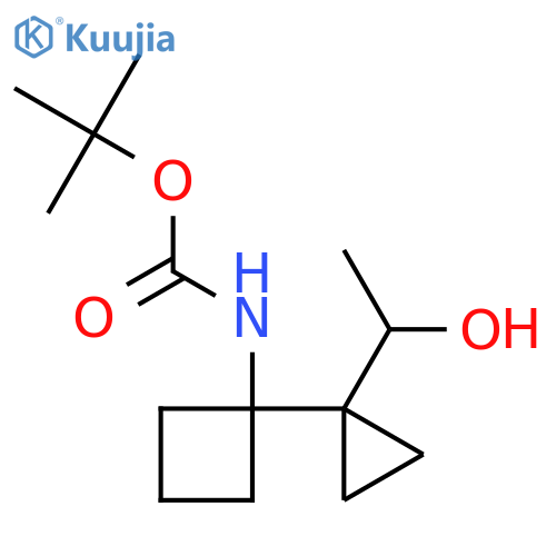 tert-butyl N-{1-1-(1-hydroxyethyl)cyclopropylcyclobutyl}carbamate structure
