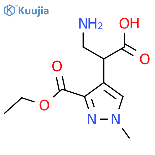 3-amino-2-3-(ethoxycarbonyl)-1-methyl-1H-pyrazol-4-ylpropanoic acid structure