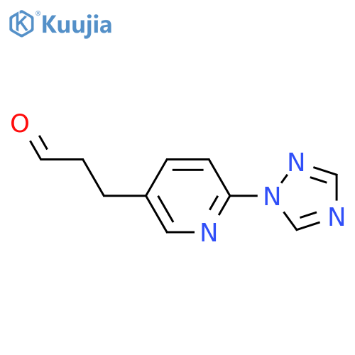 3-6-(1H-1,2,4-triazol-1-yl)pyridin-3-ylpropanal structure