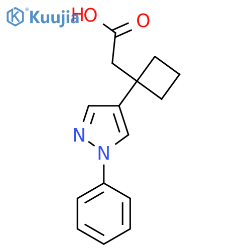 2-1-(1-phenyl-1H-pyrazol-4-yl)cyclobutylacetic acid structure