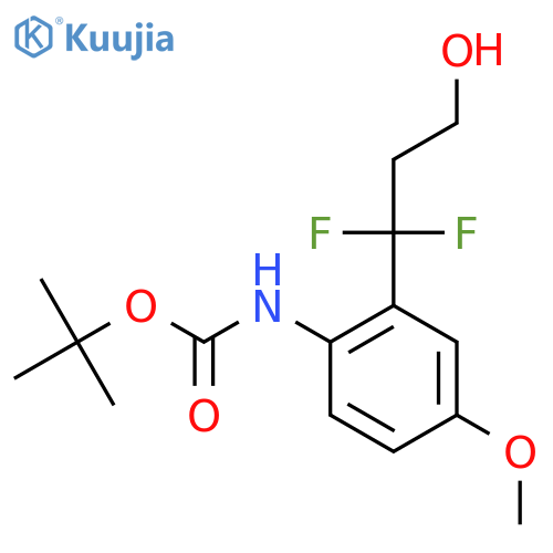 tert-butyl N-2-(1,1-difluoro-3-hydroxypropyl)-4-methoxyphenylcarbamate structure