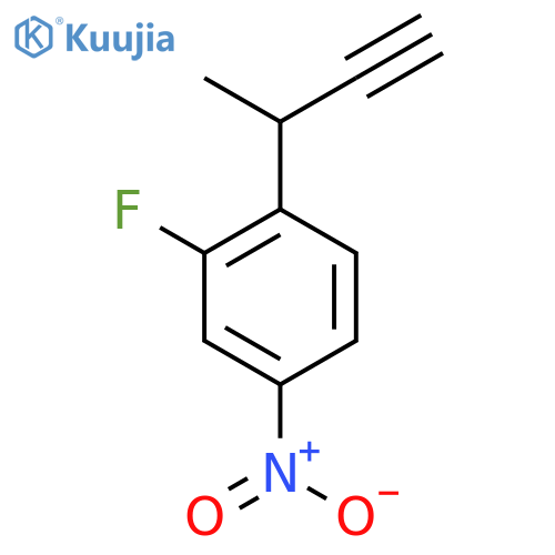 1-(but-3-yn-2-yl)-2-fluoro-4-nitrobenzene structure