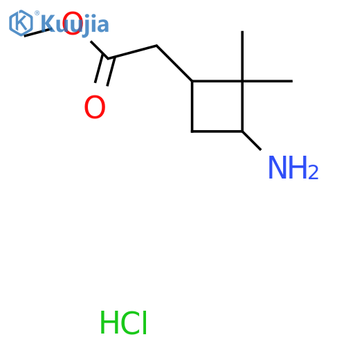 methyl 2-(3-amino-2,2-dimethyl-cyclobutyl)acetate;hydrochloride structure