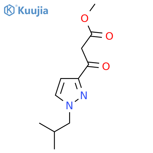 methyl 3-1-(2-methylpropyl)-1H-pyrazol-3-yl-3-oxopropanoate structure
