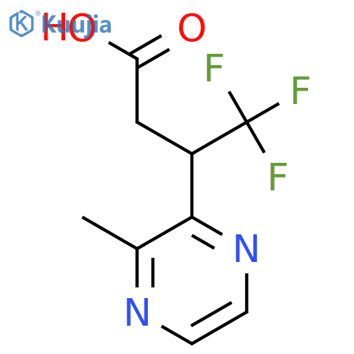 4,4,4-trifluoro-3-(3-methylpyrazin-2-yl)butanoic acid structure