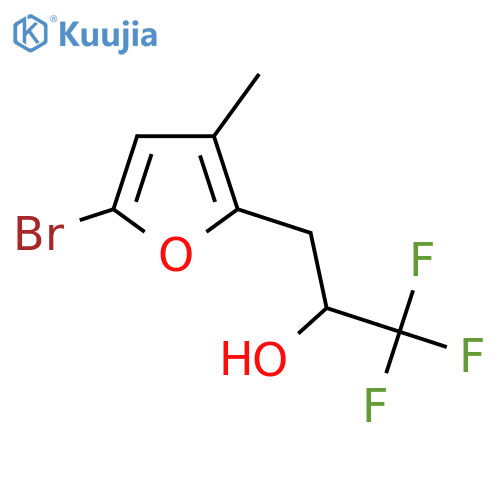 3-(5-bromo-3-methylfuran-2-yl)-1,1,1-trifluoropropan-2-ol structure
