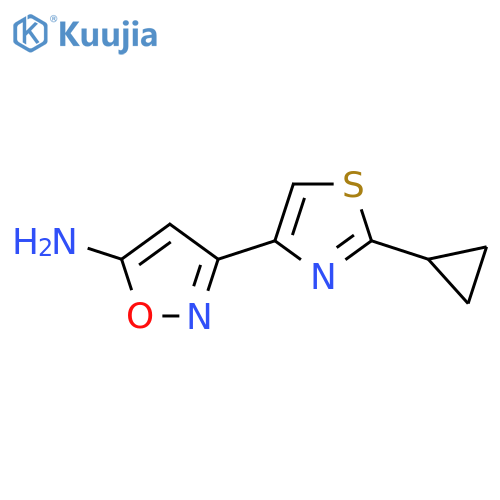 3-(2-cyclopropyl-1,3-thiazol-4-yl)-1,2-oxazol-5-amine structure