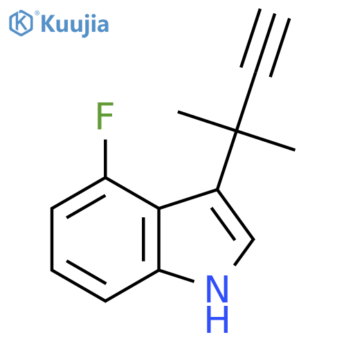 4-fluoro-3-(2-methylbut-3-yn-2-yl)-1H-indole structure